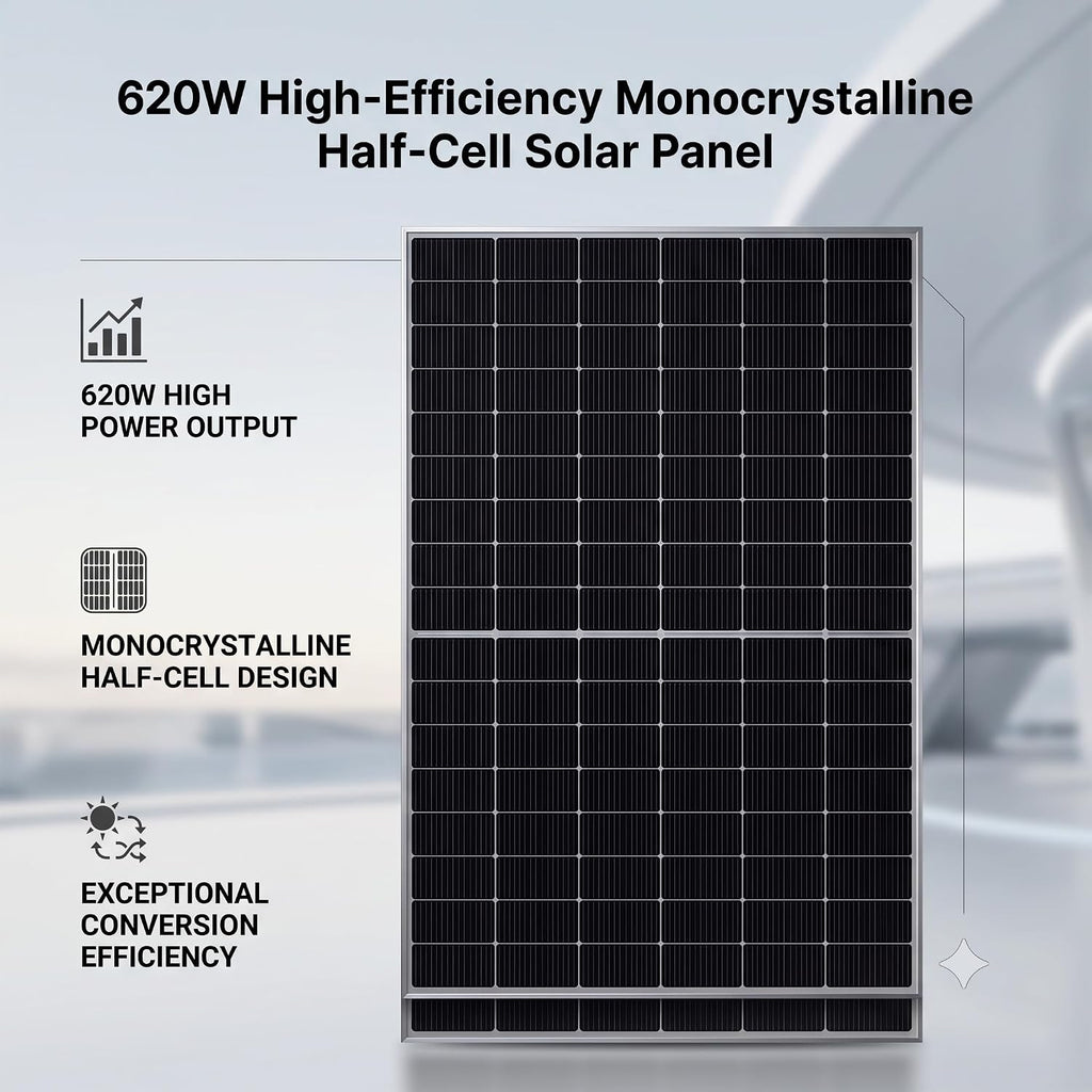 SMTE - 620W High-Efficiency Monocrystalline Half-Cell Solar Panel
