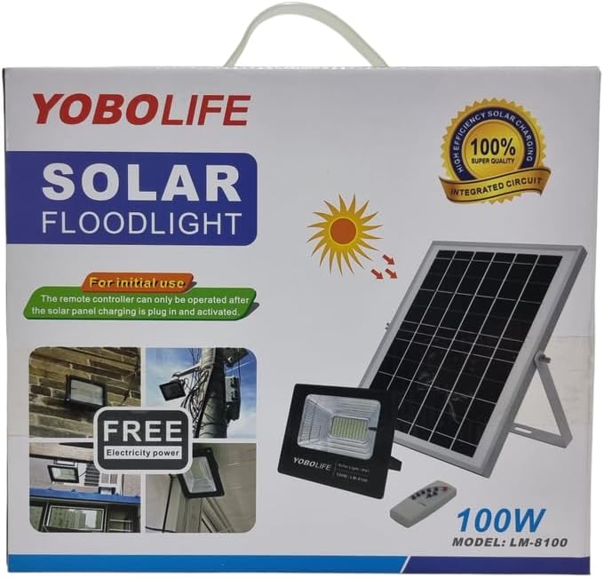 Smte-100W LED Solar Flood Light - Pack of 2 +Smte Keyring