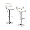 Cielo Jorja Contemporary PU Bar Chair - White (Set of 2)