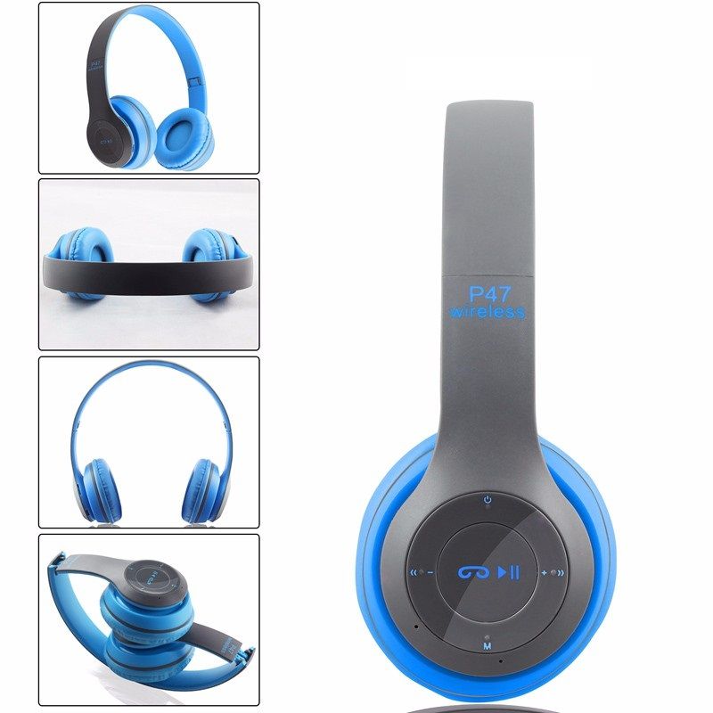 P47 AM/FM Stereo Bluetooth Headphone - Blue