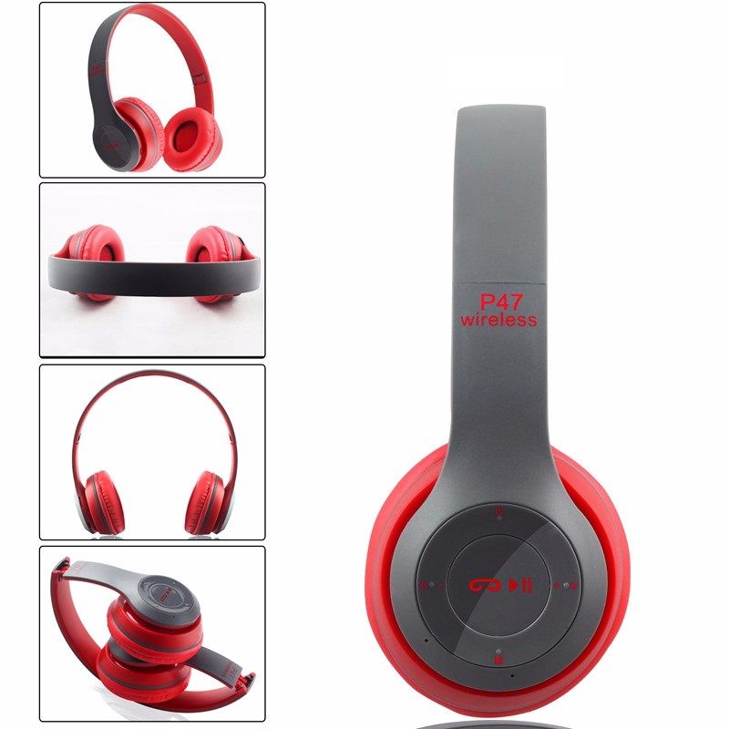 P47 AM/FM Stereo Bluetooth Headphone - Red