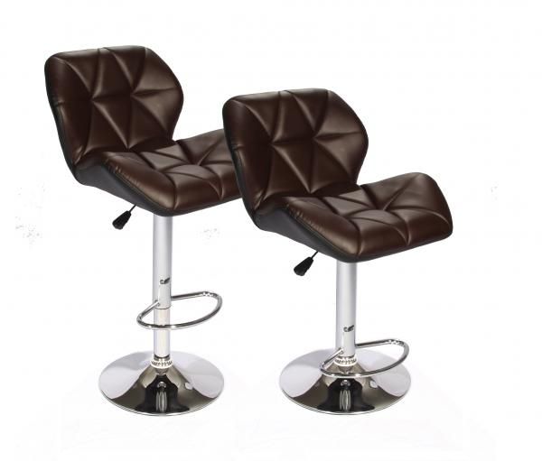 Hazlo Set of 2 Adjustable Kitchen Bar Stools - Coffee