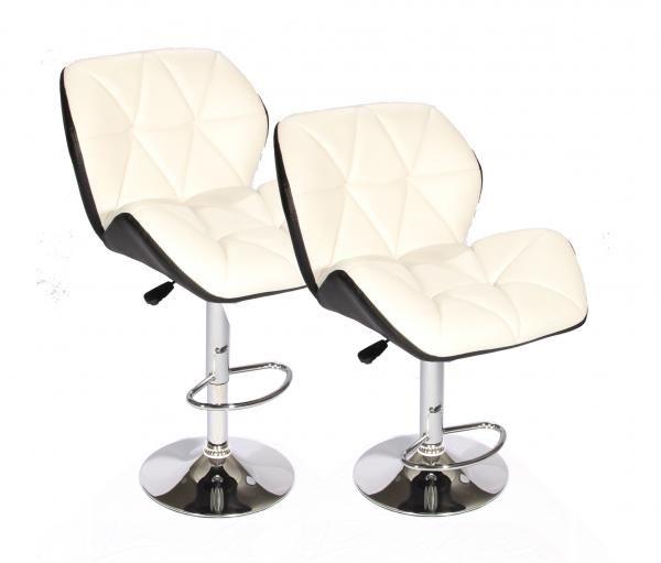 Hazlo Set of 2 Adjustable Kitchen Bar Stools - White