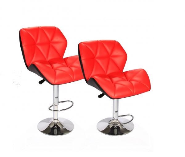 Hazlo Set of 2 Adjustable Kitchen Bar Stools - Red