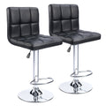 Hazlo Set of 2 Kitchen Bar Stool Chairs (Faux leather) - Black