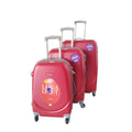 3 Piece Lightweight Luggage Set - Apple Green - Red