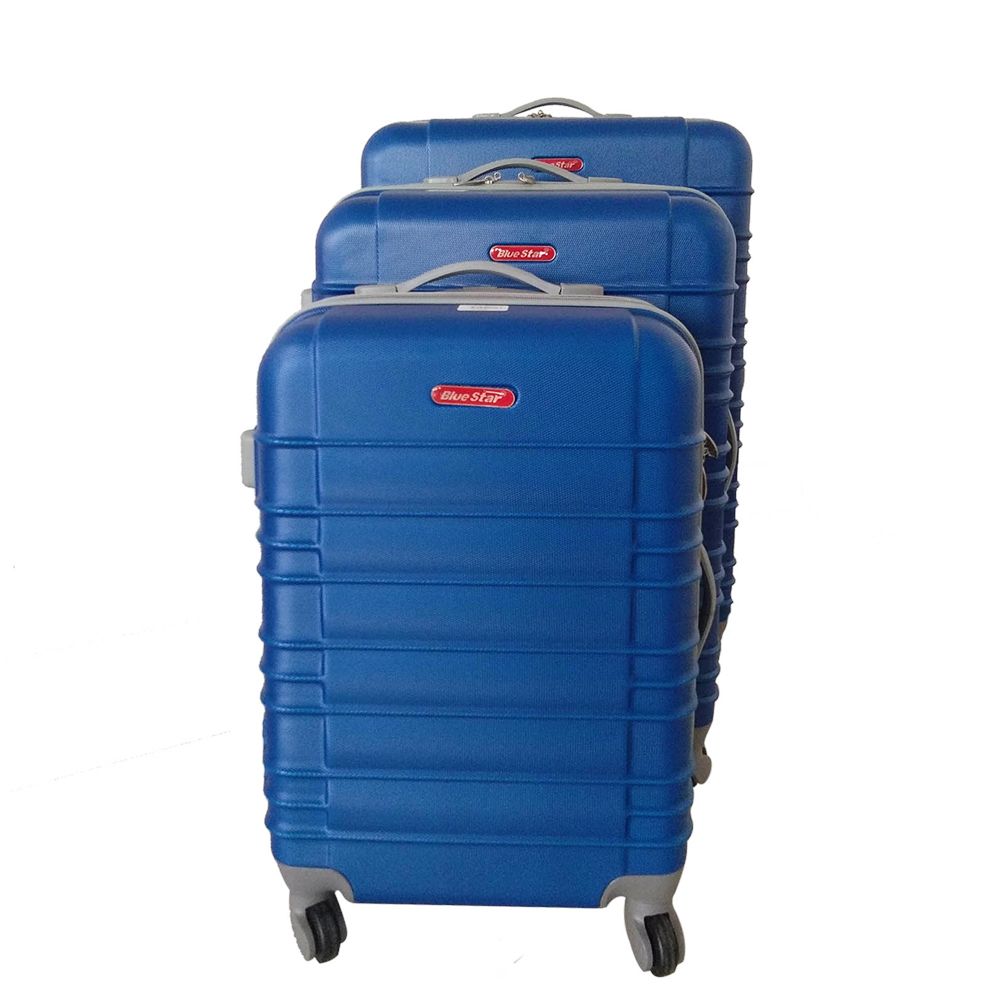 3 Piece Holiday Luggage Set - Black - Blue