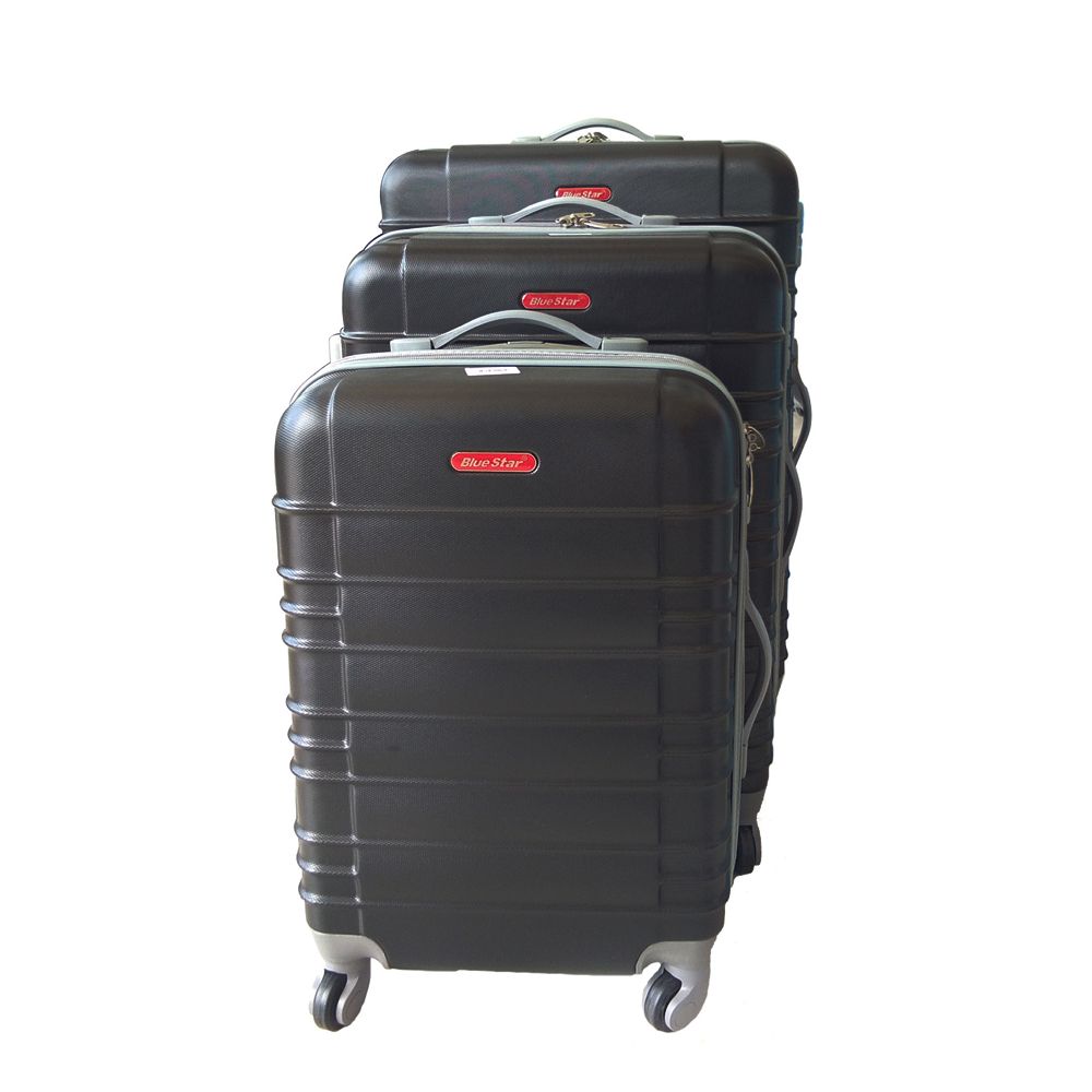 3 Piece Holiday Luggage Set - Black - Black