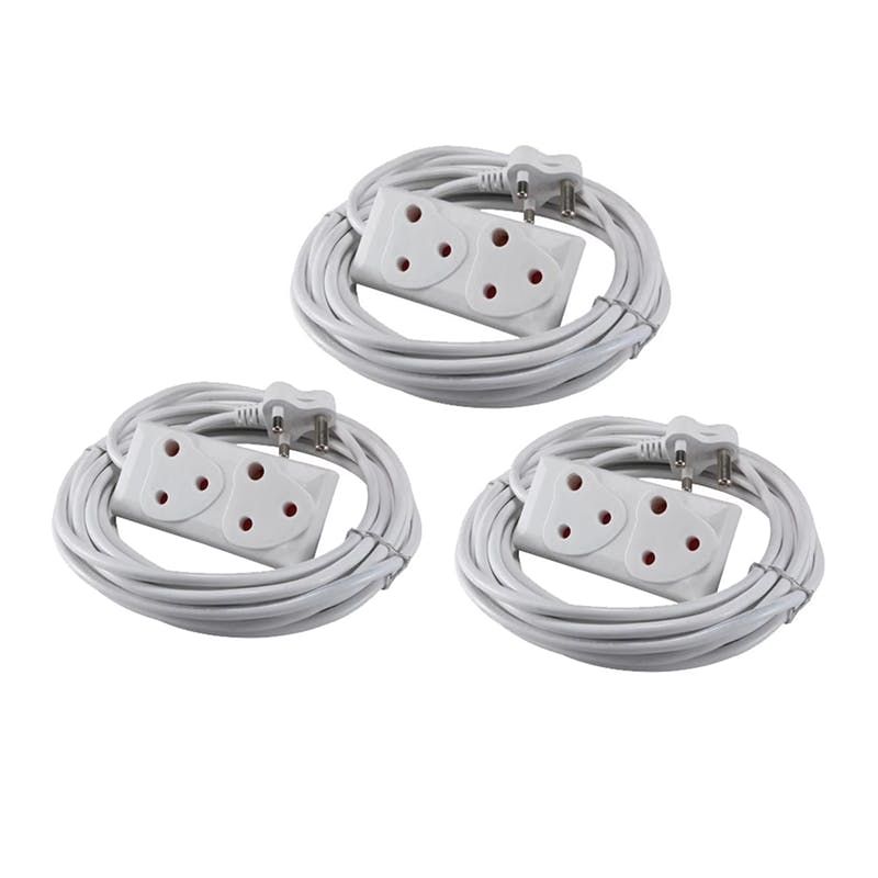 20m Extension Cord With A Two-Way Multi-Plug Extension Lead - Bulk Pack of 2