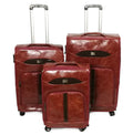 Mooistar Set of 3 PU Leather Travel Suitcases Luggage 28'24'23'inch-Red