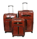 Mooistar Set of 3 PU Leather Travel Suitcases Luggage 28'24'24'inch-Brown