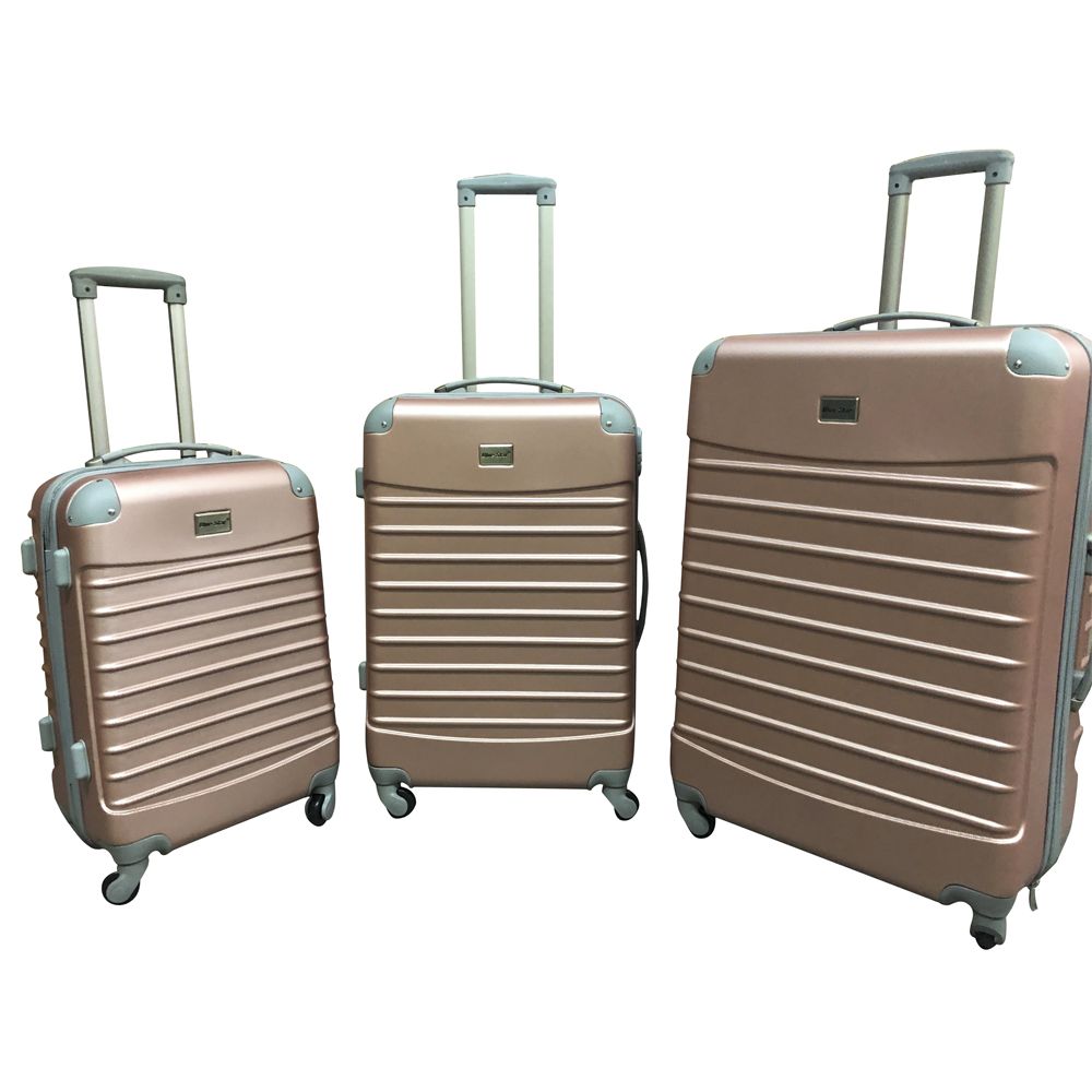 3 Piece Luggage Set  - Green - Rose Gold