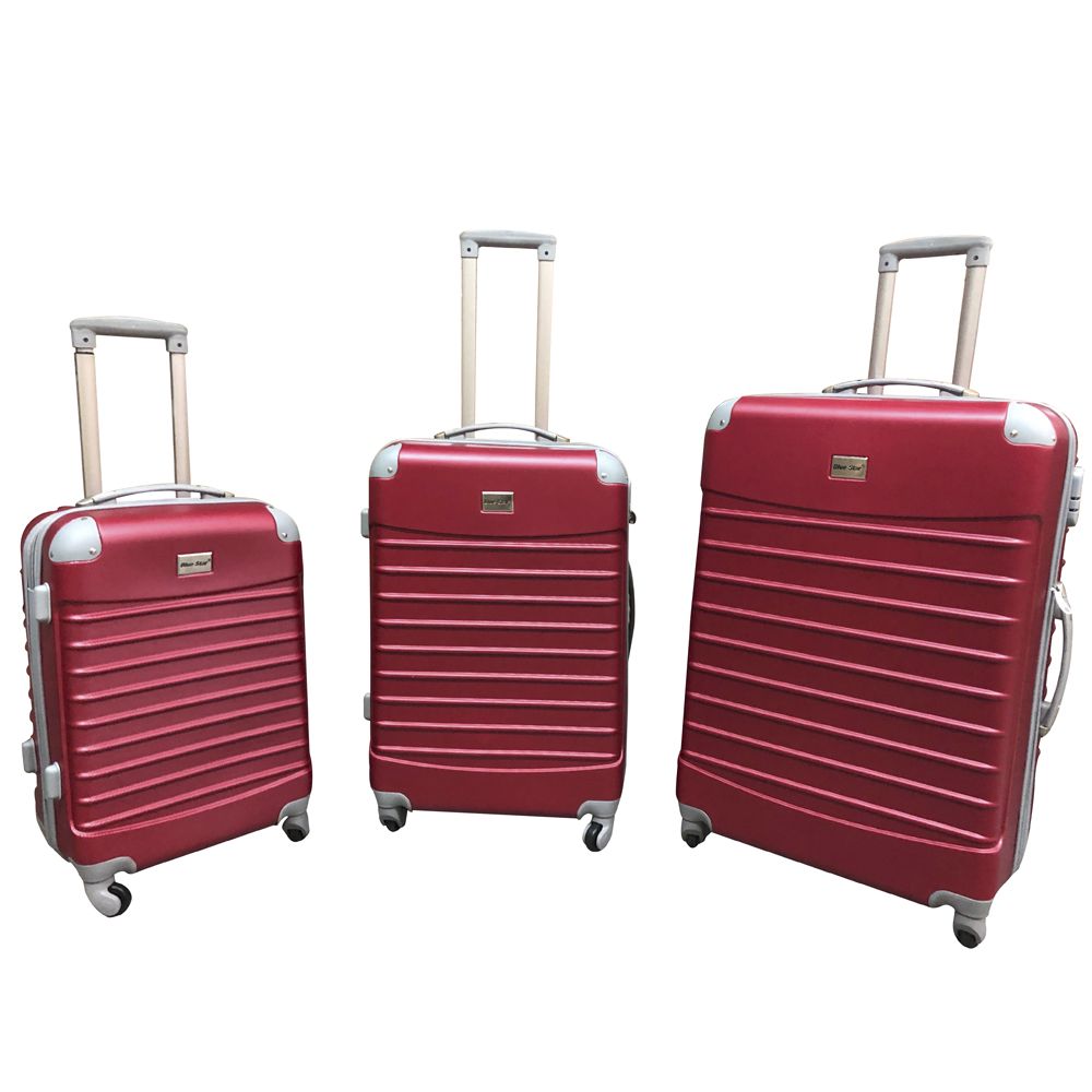 3 Piece Luggage Set  - Green - Red