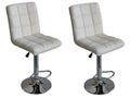 Faux Leather Swivel Kitchen Bar Stool Chair (Set of 2) - White