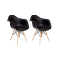 Replica Del Eames Eiffel - Arm Chair Set of 2 - Black