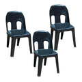 Durable Plastic Party Chair Combo Set of 3 - Black