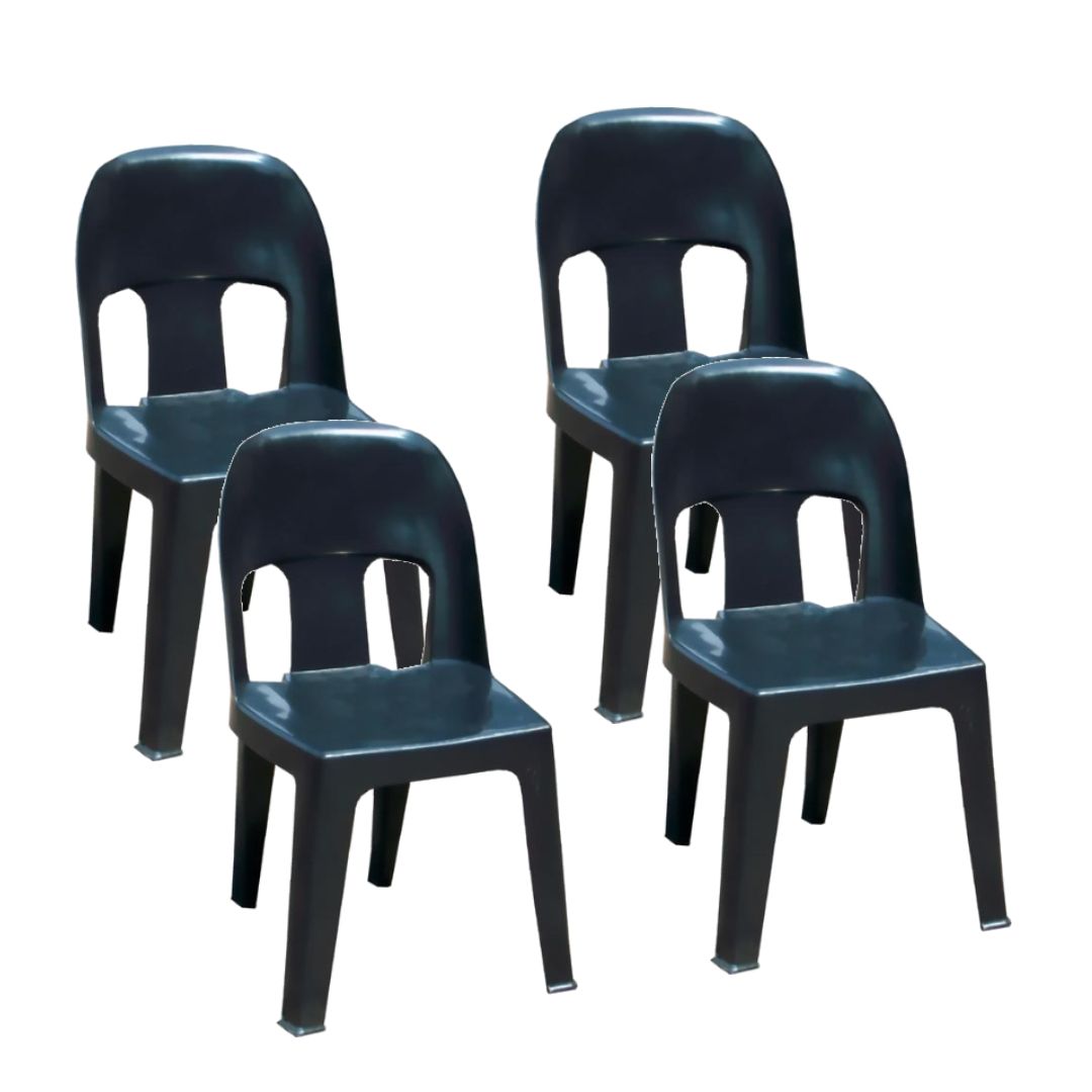 Durable Plastic Party Chair Combo Set of  4 - Black
