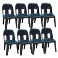 Durable Plastic Party Chair Combo Set of  8 - Black