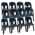 Durable Plastic Party Chair Combo Set of 12 - Black