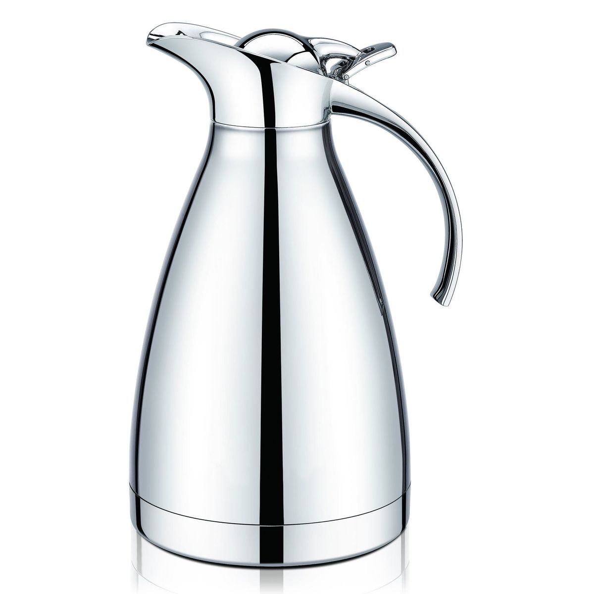 Stainless steel mirror finish vacuum jug with metal lid (1.4L)