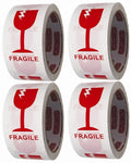 Fragile Tape with Glass Print - 48mm x 50m (4 Pack)