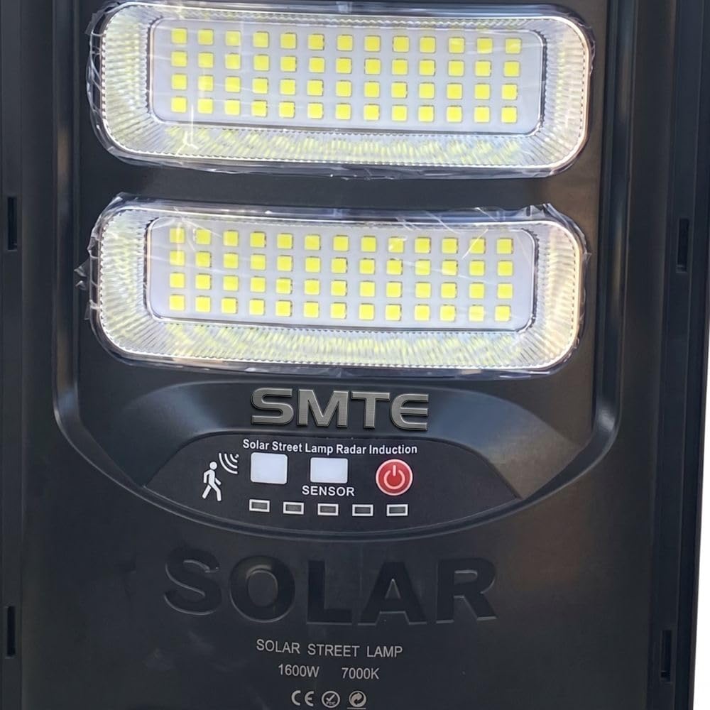 SMTE 1600W Solar Street Light with PIR Sensor - Outdoor LED Lamp