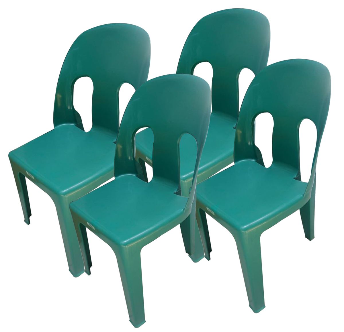 Durable Plastic Party Chair Combo Set of 4 - Green