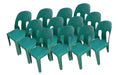 Durable Plastic Party Chair Combo Set of 12 - Green