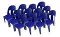 Durable Plastic Party Chair Combo Set of 12 - Blue