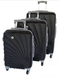 Mooistar 3 Piece Spiral Travel Luggage Bag Set - Black