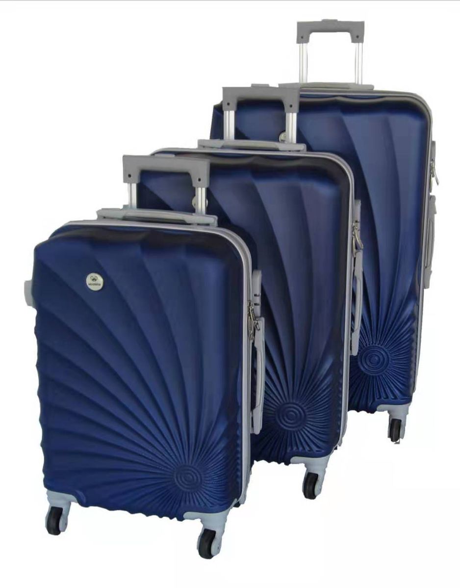 Mooistar 3 Piece Spiral Travel Luggage Bag Set - Blue