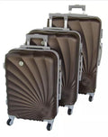 Mooistar 3 Piece Spiral Travel Luggage Bag Set - Brown