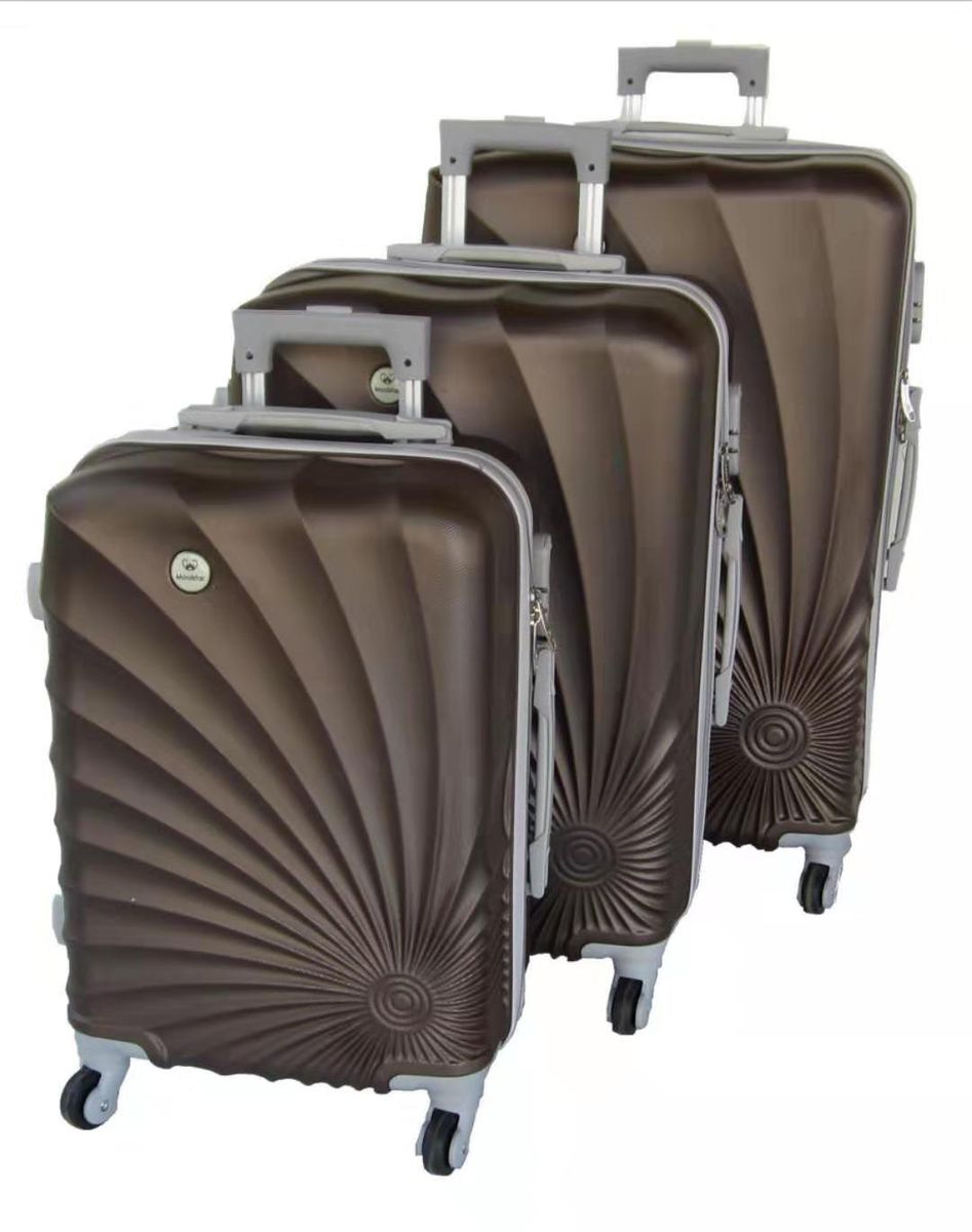 Mooistar 3 Piece Spiral Travel Luggage Bag Set - Brown
