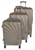 Mooistar 3 Piece Spiral Travel Luggage Bag Set - Gold