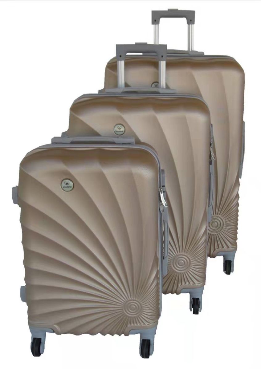 Mooistar 3 Piece Spiral Travel Luggage Bag Set - Gold