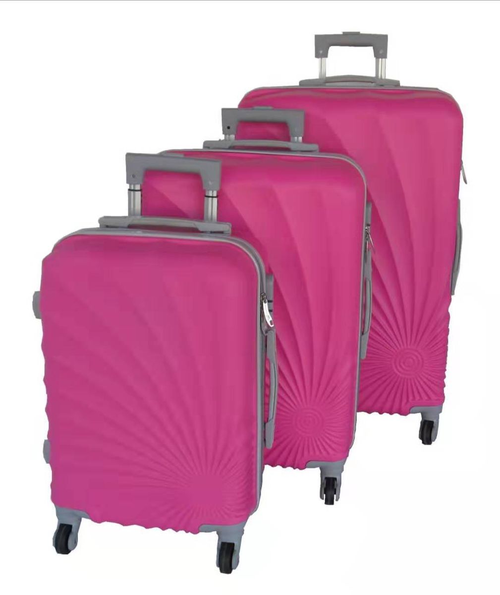 Mooistar 3 Piece Spiral Travel Luggage Bag Set - Pink