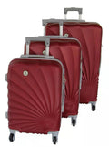 Mooistar 3 Piece Spiral Travel Luggage Bag Set - Red