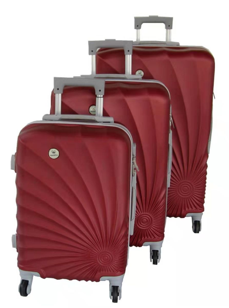Mooistar 3 Piece Spiral Travel Luggage Bag Set - Red