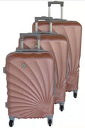 Mooistar 3 Piece Spiral Travel Luggage Bag Set - Rose Gold
