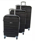 3 Piece Holiday Travel Luggage Bag Set - Black