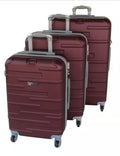 3 Piece Holiday Travel Luggage Bag Set - Maroon
