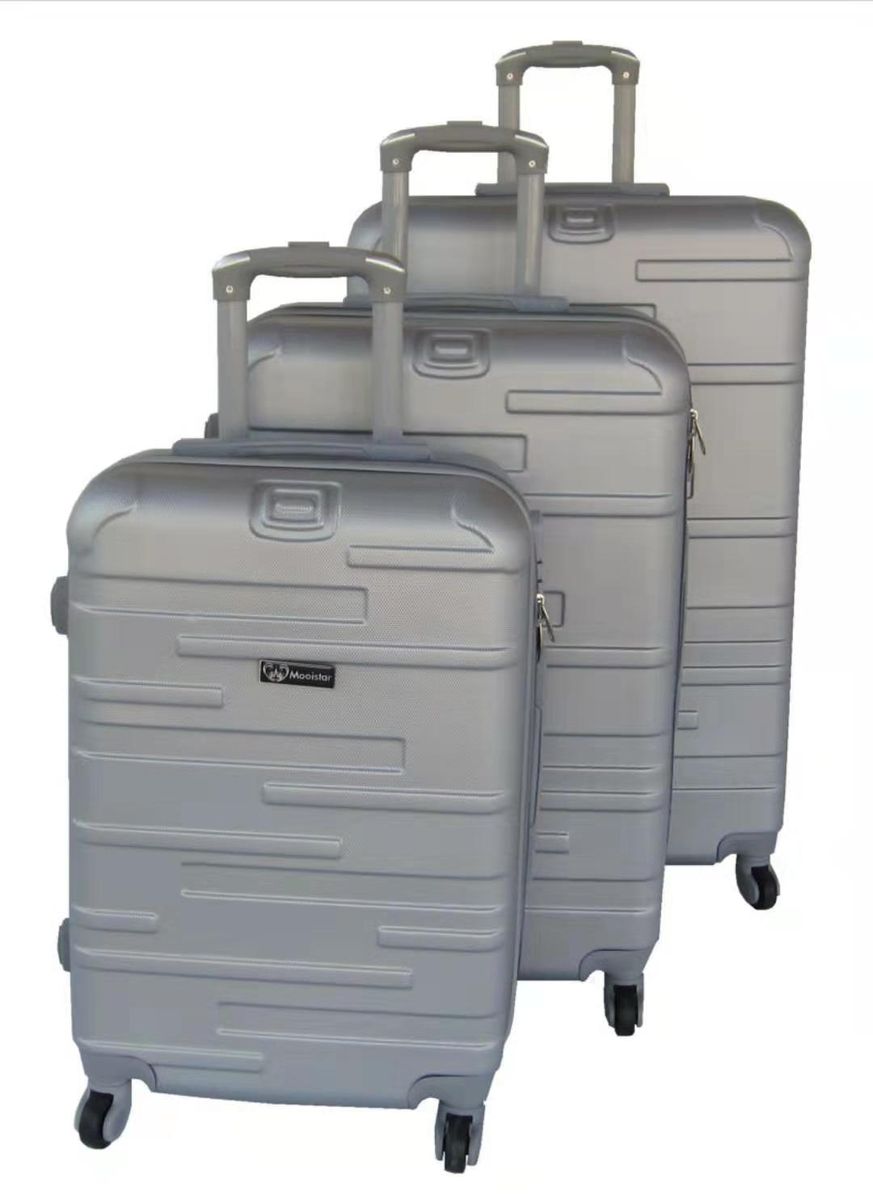 3 Piece Holiday Travel Luggage Bag Set - Silver