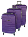 3 Piece Holiday Travel Luggage Bag Set - Purple