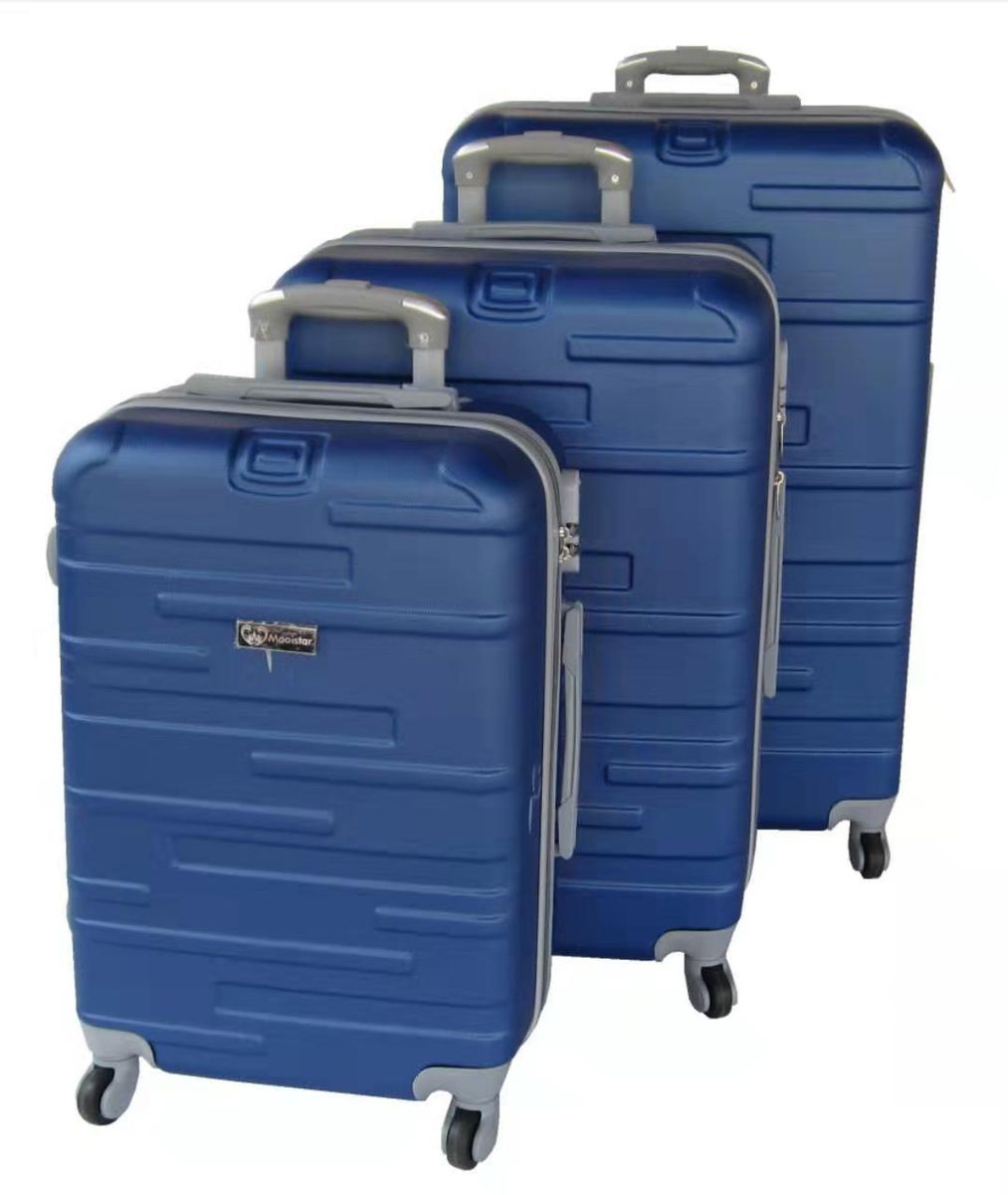 3 Piece Holiday Travel Luggage Bag Set - Blue