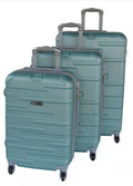 3 Piece Holiday Travel Luggage Bag Set - Aqua Green