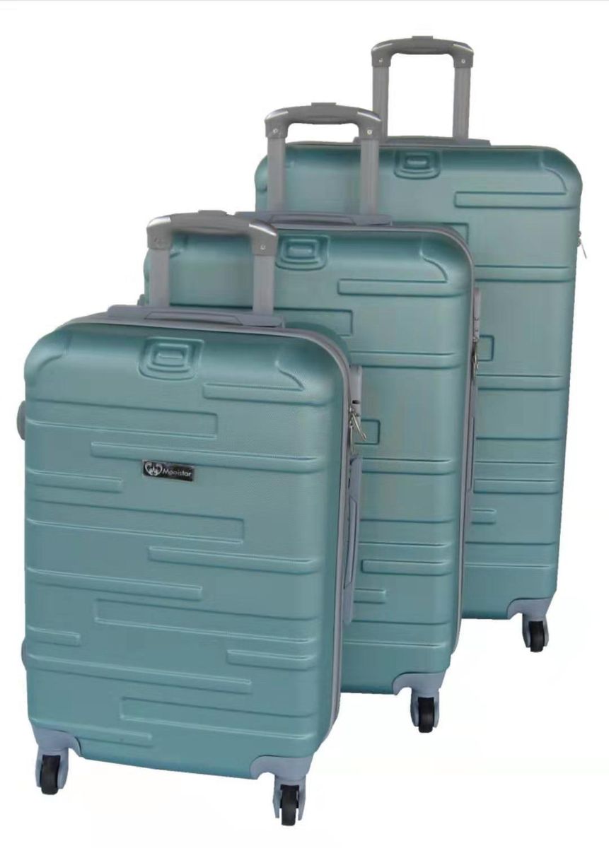 3 Piece Holiday Travel Luggage Bag Set - Aqua Green