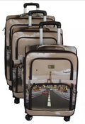 3 Piece Graphic Art PU Leather Travel Luggage Bag Set - Paris Eiffel Tower