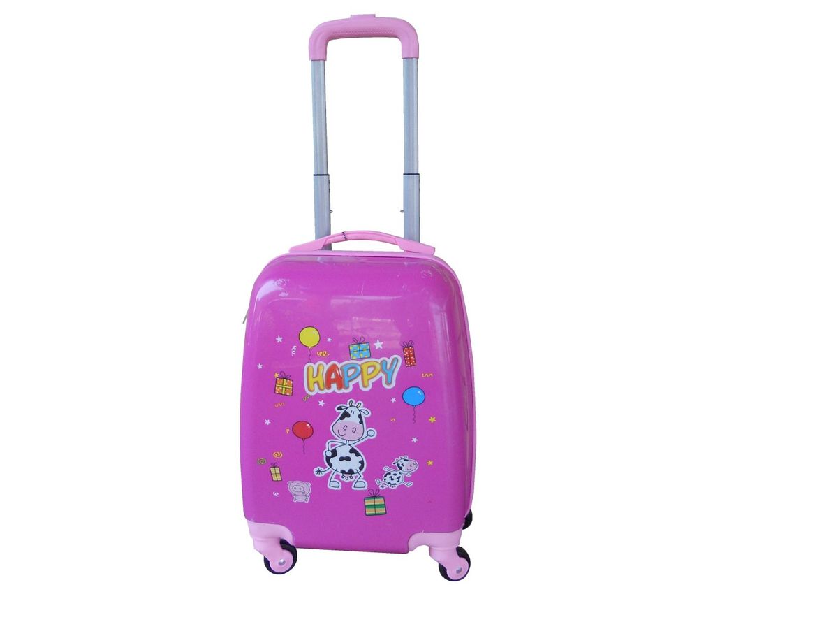 Kiddies Cartoon Hand Luggage Kids School Bag Suitcase for Children - Happy