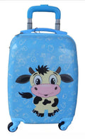 Kiddies Cartoon Hand Luggage Kids School Bag Suitcase for Children - Blue Cow