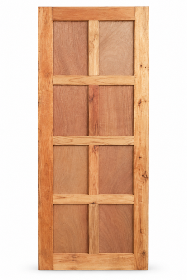 8 Panel Eco Outdoor Door P60 – Natural Wood